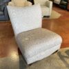 Beige Curved Armless Chair