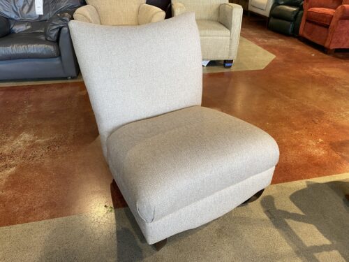Beige Curved Armless Chair