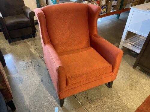 Red Geometric Pattern Armchair