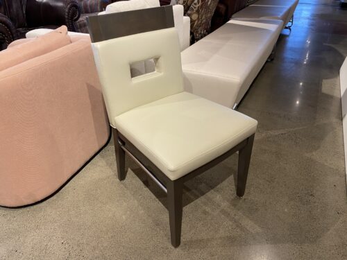 White Leather Square Hole Chair