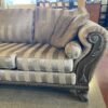 Tan Striped 3-Seater Sofa