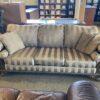 Tan Striped 3-Seater Sofa