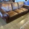 Brown Leather 3 Seater Sofa