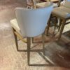Beige Leather Round Back Bar Stool