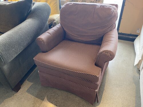 Brown and Pink Polkadot Swival Rocking Chair