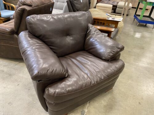 JCP Home Chocolate Wide Leather Armchair