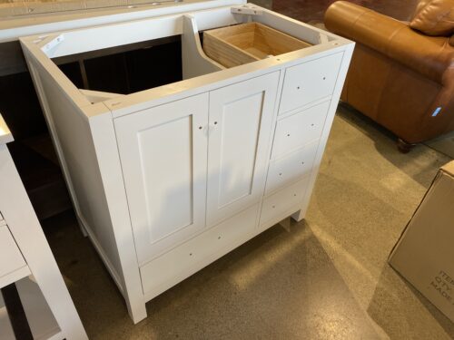 Classic White Vanity with No Countertop