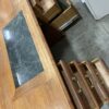 Wood Burled 3 Piece Desk with Granite Insert