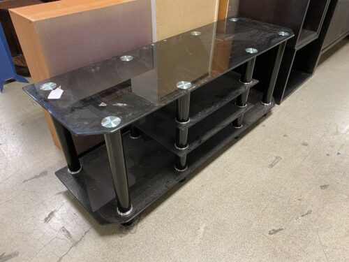 Black and Silver Glass Media Center