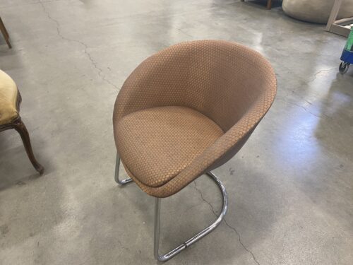 Orange and Grey Hex Pattern Chair