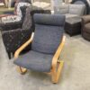 IKEA Poang Blue with Walnut Color Legs