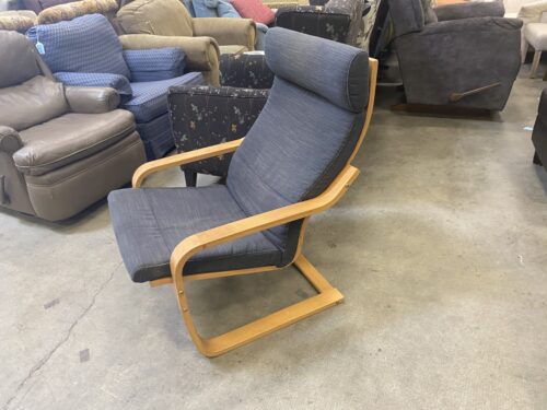 IKEA Poang Blue with Walnut Color Legs