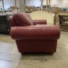 Burgundy Leather Roll Arm Loveseat