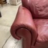 Burgundy Leather Roll Arm Loveseat
