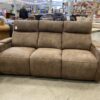 Russet Brown Faux Leather Electric Recliner Sofa