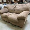 Ultra Plush Light Brown Fabric Loveseat