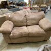Ultra Plush Light Brown Fabric Loveseat