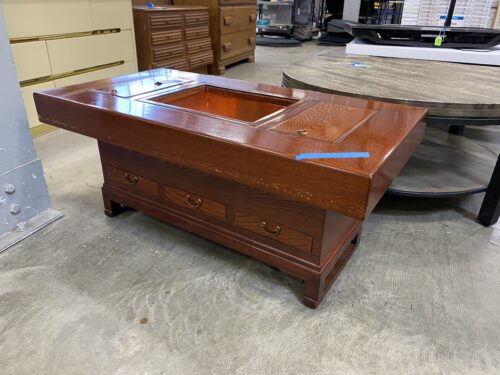 Cherry Wood and Copper Hibatchi Table