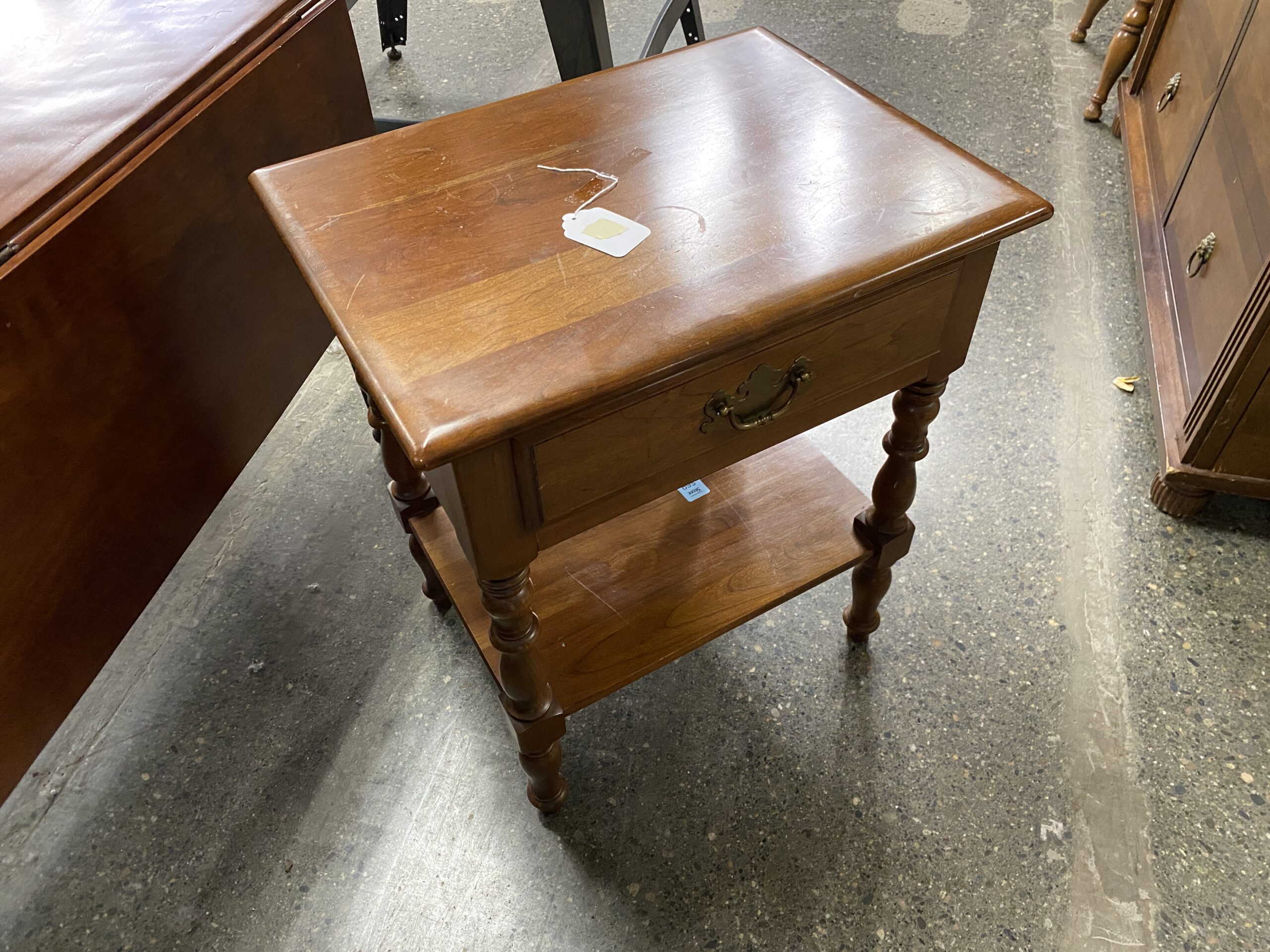 ETHAN ALLEN  Short Pine Side Table
