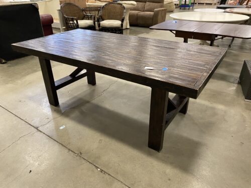 Rustic Style Walnut Finished Rectangle Dining Table