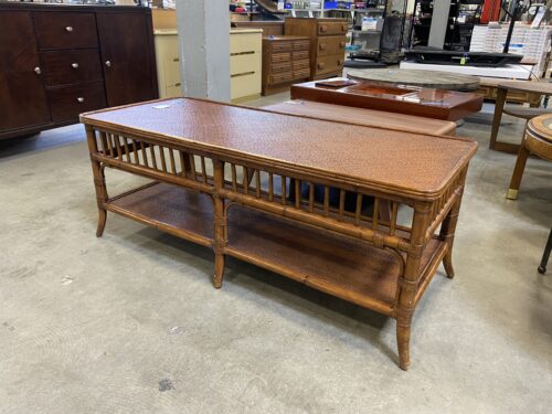 Bamboo and Wicker Tropical Coffee Table