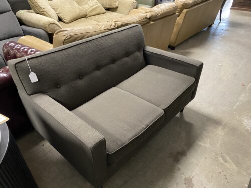 Olive Green Loveseat with Tufted Back
