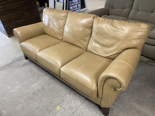 Faux Leather Tan Sofa
