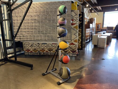 WF Athletic Supply 6Pc. Medicine Ball Set w/ Storage Rack