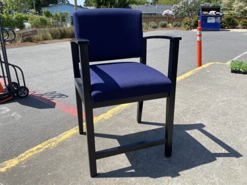 Taller Purple Cushion Wood Frame Office Chair