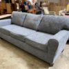 Steely Blue Fabric Torpedo Arm Sofa
