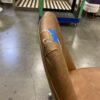 Brown Tufted Leather Swivel Dining Chair