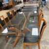 MCM Glass Topped Dining Table Set with 6 Chairs