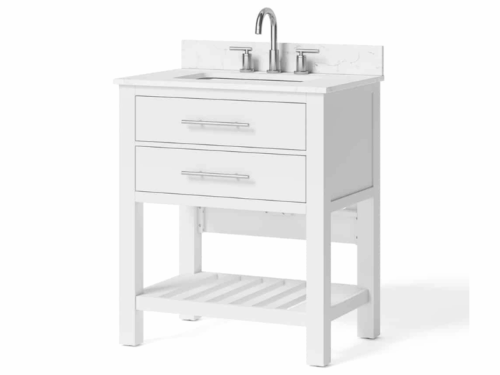 NEW! Clearpebble 30 inch 2 Drawer Vanity in White (Southcenter)
