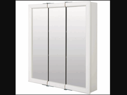 NEW! ZENNAHOME White Framed 3-Door Medicine Cabinet