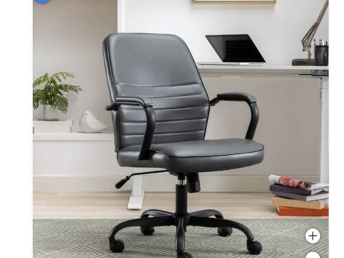 TRUE INNOVATIONS Black Faux Leather Task Office Chair in Box!