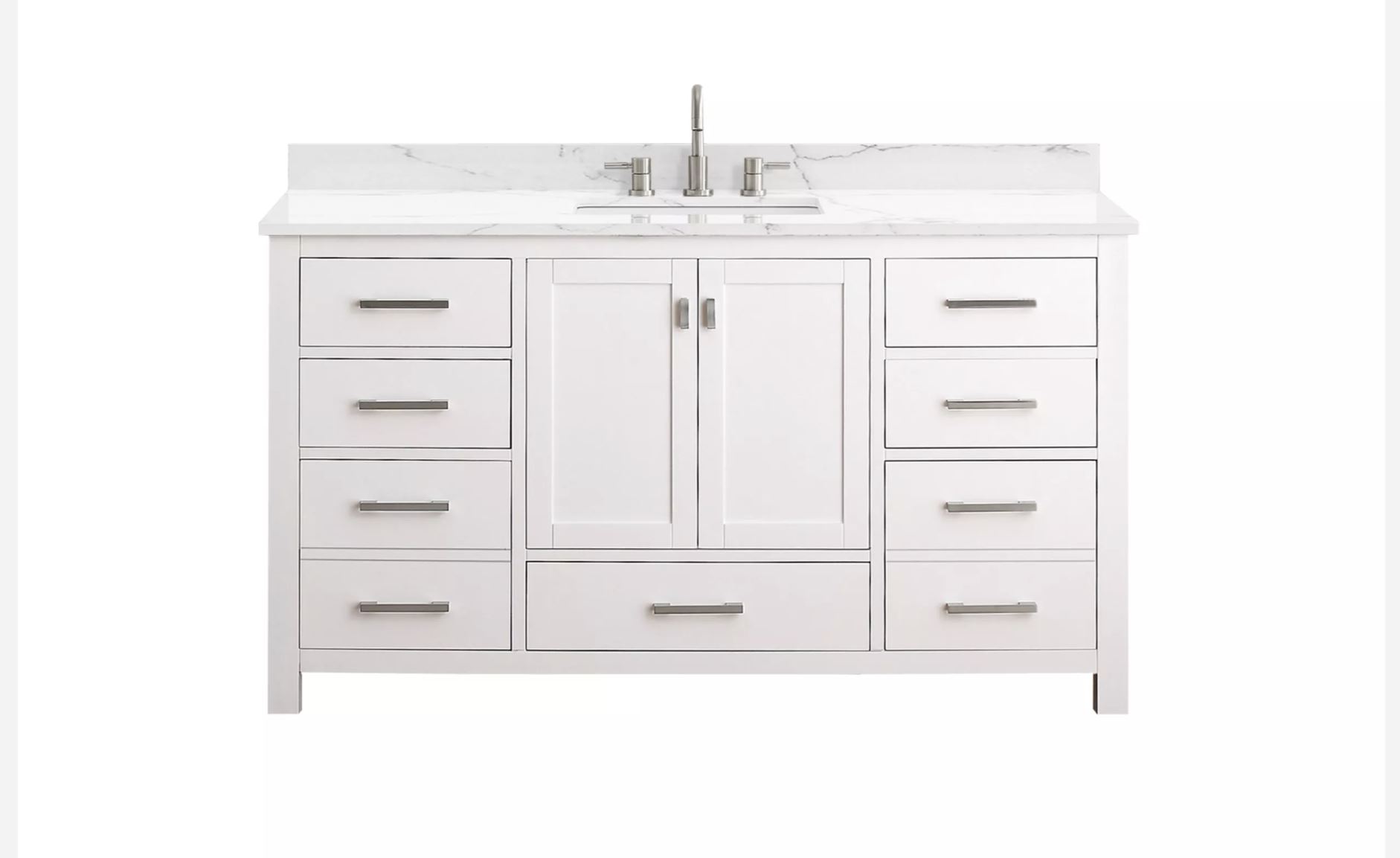 AVANITY Kent 61″ White Single Vanity with 9 Drawers in Box!