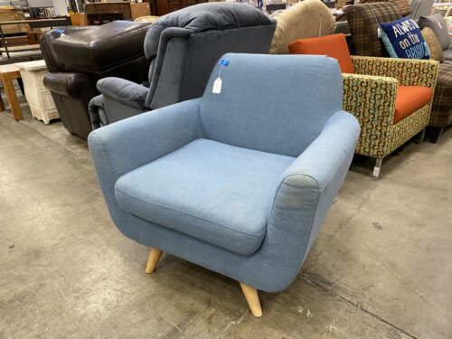 Soft Edged Robins Egg Blue Modern Sofa Chair