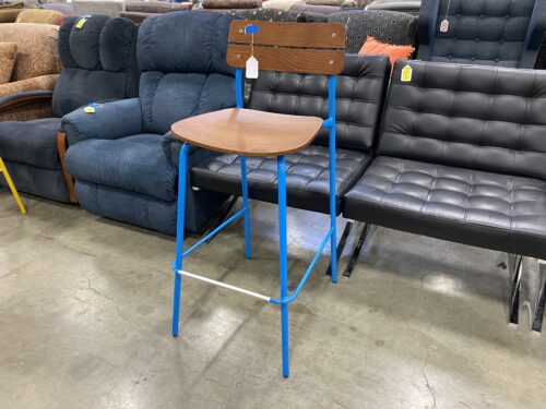 WEST ELM Sherman Seating Bar Stool In Blue