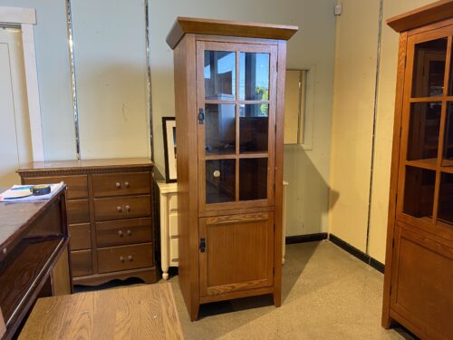 Right Open Mission Style Glass Door Cabinet