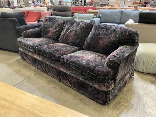 KRAUSE Black and Purple Floral Patterned Sofa