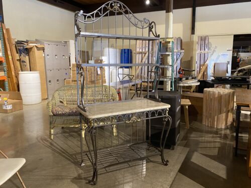 Ornate Faux Marble 2Pc Baker's Rack
