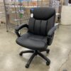 Black Pleather Rolling Office Chair