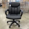 Black Pleather Rolling Office Chair