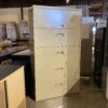 Tall Tan File Cabinet w/ Open Front Drawer