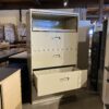 Tall Tan File Cabinet w/ Open Front Drawer