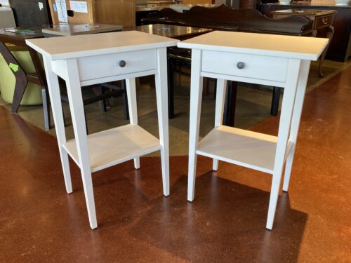 Tall White Nighstand Set (2)