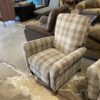 LA-Z-BOY Tartan Plaid Blue and Tan Living Room Chair