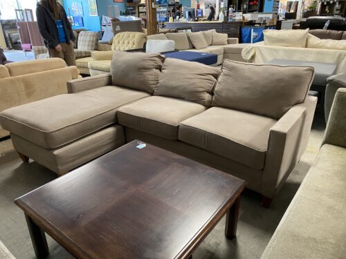 Rigid Beige One Piece Sectional Sofa