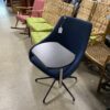 Blue Rounded Chair with Rotating Side Desk