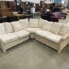 UNIVERSAL White Washed Ratan and Floral L Sectional